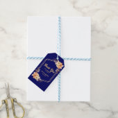 Herfst Sinaasappel Bloem Goud Navy Blauw Dank u Cadeaulabel (Met Touw)