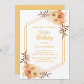 Herfst Sinaasappel Bloem Goud Wit Vrouw Volwassene Kaart (Voorkant / Achterkant)