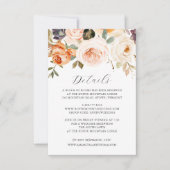 Herfst Sinaasappel Bloemen Trouwdetails Kaart (Voorkant)