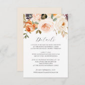 Herfst Sinaasappel Bloemen Trouwdetails Kaart (Voorkant / Achterkant)