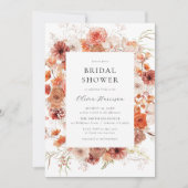 Herfst Sinaasappel Bloemen Vrijgezellenfeest Kaart (Voorkant)