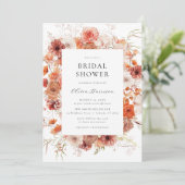 Herfst Sinaasappel Bloemen Vrijgezellenfeest Kaart (Staand voorkant)