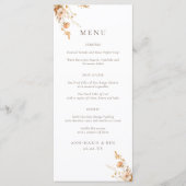Herfst Sinaasappel & Bruin Wildflowers Wedding Men Menu (Voorkant)