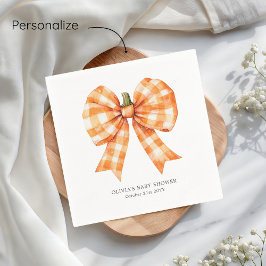 Herfst Sinaasappel Coquette Bow Baby shower Servet