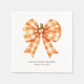 Herfst Sinaasappel Coquette Bow Baby shower Servet (Voorkant)