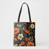 Herfst Sinaasappel en Cream Bold Blooms Tote Bag (Voorkant)