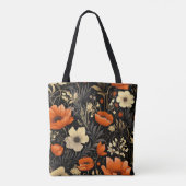 Herfst Sinaasappel en Cream Bold Blooms Tote Bag (Achterkant)