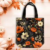 Herfst Sinaasappel en Cream Bold Blooms Tote Bag