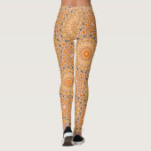 Herfst Sinaasappel en gouden mandala Leggings (Achterkant)