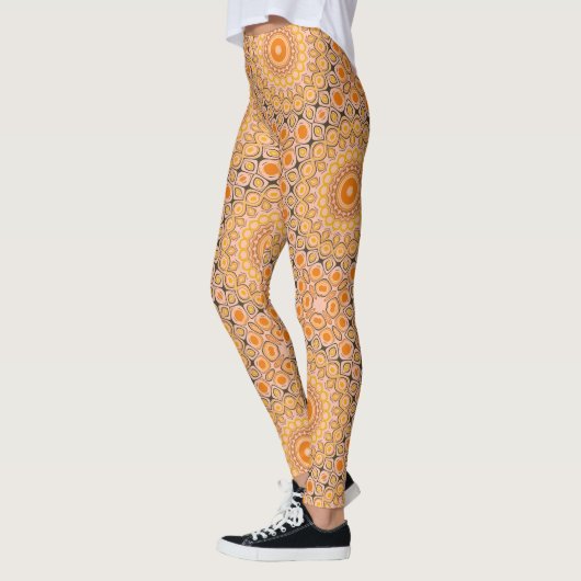 Herfst Sinaasappel en gouden mandala Leggings (Links)