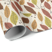 Herfst Sinaasappel en rood blad inpakpapier (Rol Hoek)