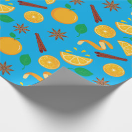 Herfst Sinaasappel en Star Anise Naadloze Thanksgi Cadeaupapier