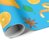 Herfst Sinaasappel en Star Anise Naadloze Thanksgi Cadeaupapier (Rol Hoek)