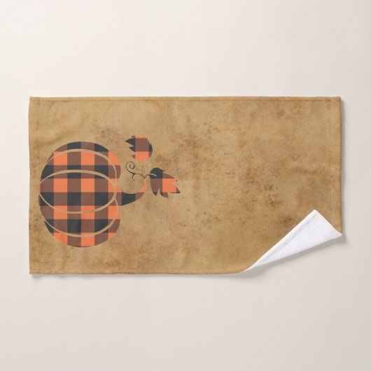 Herfst Sinaasappel en zwarte pompoen Handdoek (Handdoek)