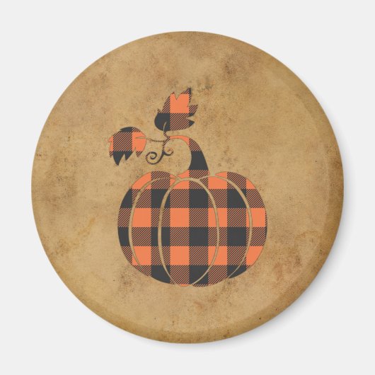 Herfst Sinaasappel en zwarte pompoen Magneet (Voorkant)