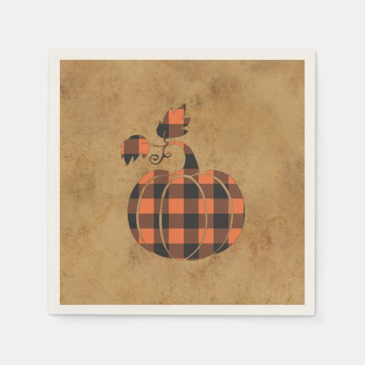 Herfst Sinaasappel en zwarte pompoen Servet (Voorkant)