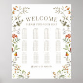 Herfst Sinaasappel Flower Fall bruiloft zitgrafiek Poster (Voorkant)