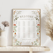 Herfst Sinaasappel Flower Fall bruiloft zitgrafiek Poster