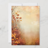 Herfst Sinaasappel gebladerte rustieke bruiloft Kaart (Achterkant)