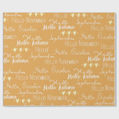 HERFST SINAASAPPEL GEEL WIT OKTOBER NOVEMBER CADEAUPAPIER (Vlak)