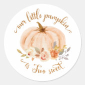 Herfst sinaasappel gouden kleine pompoen is twee z ronde sticker (Voorkant)