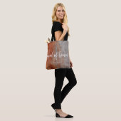Herfst Sinaasappel Grijs Maid of Honor Monogram Tote Bag (Op model)