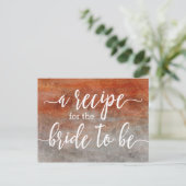 Herfst Sinaasappel Grijs Waterverf Bruid Recept Ka Briefkaart (Staand voorkant)