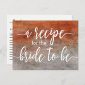 Herfst Sinaasappel Grijs Waterverf Bruid Recept Ka Briefkaart (Voorkant / Achterkant)