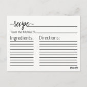 Herfst Sinaasappel Grijs Waterverf Bruid Recept Ka Briefkaart (Achterkant)