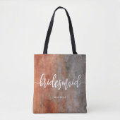 Herfst Sinaasappel Grijs Waterverf Bruidsmeisje Mo Tote Bag (Voorkant)