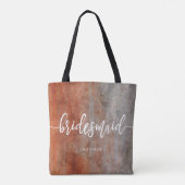 Herfst Sinaasappel Grijs Waterverf Bruidsmeisje Mo Tote Bag (Achterkant)