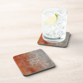 Herfst Sinaasappel Grijs Waterverf Bruiloft Monogr Bier Onderzetter (Rechterzijde)