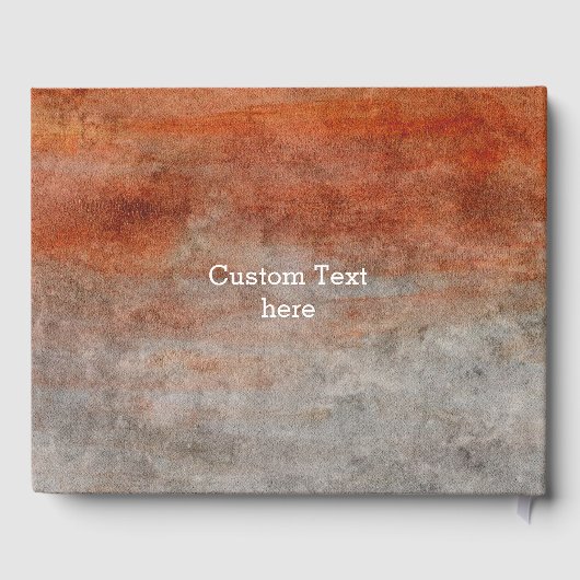 Herfst Sinaasappel Grijs Waterverf Bruiloft Monogr Gastenboek (Achterkant)