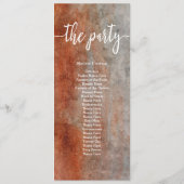 Herfst Sinaasappel Grijs Waterverf Trouwprogramma Programmakaart (Achterkant)