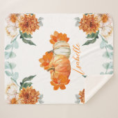 Herfst sinaasappel pompoen bloemenbaby shower gesc sherpa deken (Voorkant (horizontaal))