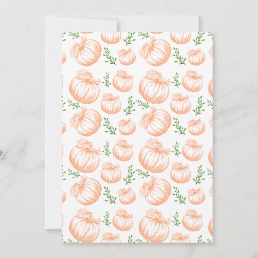 Herfst Sinaasappel Pompoen Coquette Bow Baby showe Kaart (Achterkant)