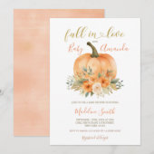 Herfst Sinaasappel pompoen Herfst in liefde Baby s Kaart (Voorkant / Achterkant)