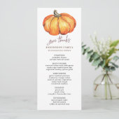 HERFST SINAASAPPEL POMPOEN THANKSGIVING DINER MENU (Staand voorkant)