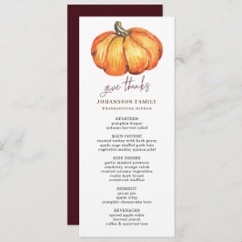 HERFST SINAASAPPEL POMPOEN THANKSGIVING DINER MENU