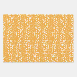 HERFST SINAASAPPEL ROOD EN GOUD MET BLADPATRONEN INPAKPAPIER VEL