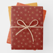 HERFST SINAASAPPEL ROOD EN GOUD MET SNEEUWVLOKPATR INPAKPAPIER VEL (In situ)