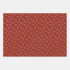 HERFST SINAASAPPEL ROOD EN GOUD MET SNEEUWVLOKPATR INPAKPAPIER VEL