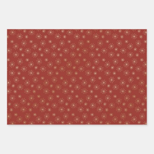 HERFST SINAASAPPEL ROOD EN GOUD MET SNEEUWVLOKPATR INPAKPAPIER VEL (Voorkant)