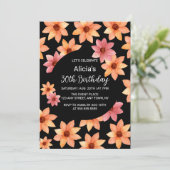 Herfst Sinaasappel Russet Flower Any Age Zwart Ver Kaart (Staand voorkant)