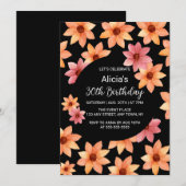 Herfst Sinaasappel Russet Flower Any Age Zwart Ver Kaart (Voorkant / Achterkant)