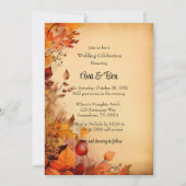 Herfst Sinaasappel Trees Rustiek Huwelijksfeest Kaart (Voorkant)