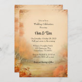 Herfst Sinaasappel Trees Rustiek Huwelijksfeest Kaart (Voorkant / Achterkant)