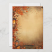 Herfst Sinaasappel Trees Rustiek Huwelijksfeest Kaart (Achterkant)