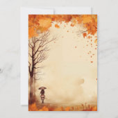 Herfst Sinaasappel Trees Rustiek Huwelijksfeest Kaart (Achterkant)