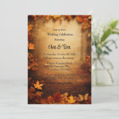 Herfst Sinaasappel Trees Rustiek Huwelijksfeest Kaart (Staand voorkant)